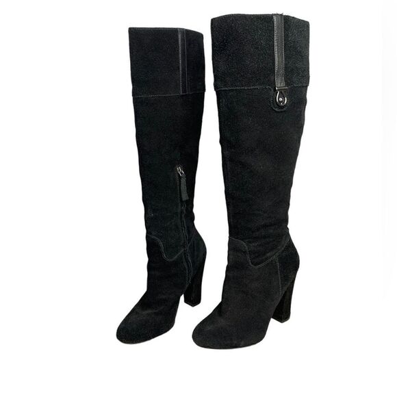 Joan and David Sterla Black Suede Knee High Boots | Size 8 - Picture 1 of 10